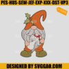 Gnomes Thankgivings Embroidery Design, Gnome Autumn Leaf Embroidery File
