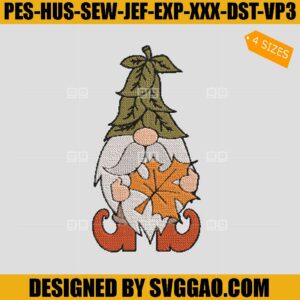 Gnomes Fall Embroidery Design, Gnome Thankgiving Embroidery Design