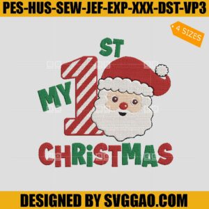 1My 1st Christmas Embroidery Design, My First Christmas Embroidery Design
