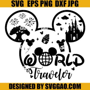 World Traveler SVG, Mickey Minnie SVG, World Disney SVG