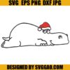 Hippopotamus Christmas SVG, Hippopotamus Santa Hat SVG, Hippopotamus SVG