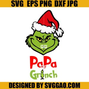 Papa Grinch SVG, Family Grinch SVG, Merry Christmas SVG