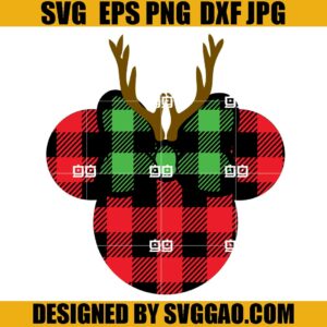 Mickey Minne Buffalo SVG, Merry Christmas SVG, Reindeer Mickey SVG