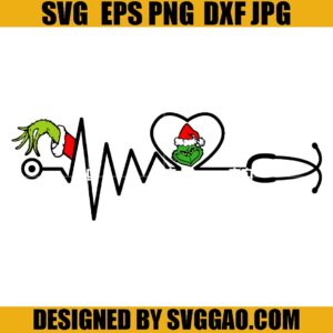 Grinch Face Stethoscope SVG, Grinchmas SVG, Grinch Hand Nure SVG