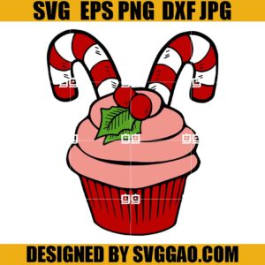 Christmas Candy Cane SVG, Christmas Cupcake SVG, Candy Cane SVG