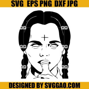 Wednesday Face SVG, Wednesday SVG, Wednesday Addams SVG