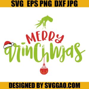 Merry Grinchmas SVG, Grinch Hand SVG, Christmas Light SVG