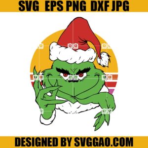 Grinch Santa Hat SVG, Grinchmas SVG, Face Grinch SVG