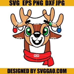 Riendeer Christmas SVG, Riendeer Xmas Light SVG
