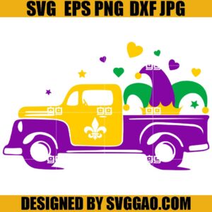 Mardi Gras Old Truck SVG, Mardi Gras SVG