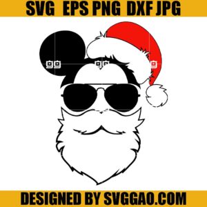 Mickey Santa Claus SVG, Santa Hat Mickey Head SVG