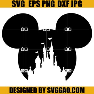 Mickey Castle Head SVG, Disney Castle SVG
