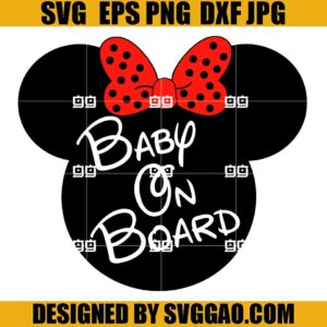 Mickey Baby On Board SVG, Mickey Minnie SVG