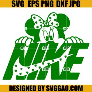 Swoosh Minnie Lucky SVG, Nike St Patrick Day SVG, Shamrock SVG