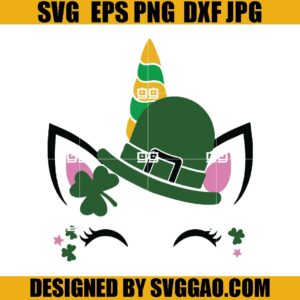 St Patrick’s Unicorn SVG, Lucky Unicorn SVG, Shamrock Unicorn SVG