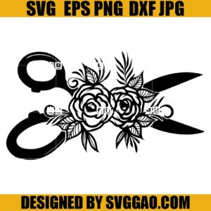 Scissors Floral SVG, Scissor With Flowers SVG