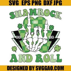 Shamrock And Roll SVG, St. Patricks Day SVG, Retro Groovy St. Pattys SVG