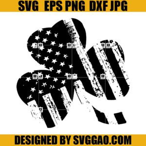 Irish American Flag SVG, Shamrock St Patricks Day SVG, Lucky Flag SVG