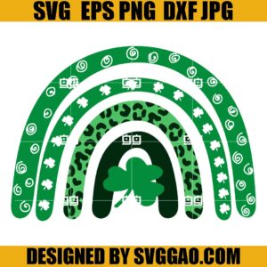 St Patrick’s Day Rainbow SVG, Rainbow Leopard SVG, Leopard Patrick Day SVG