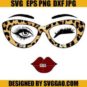Face Glasses SVG, Glasses Leopard SVG