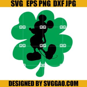 Mouse Shamrock SVG, Saint Patrick's Day SVG, 4 Leaf Clover SVG