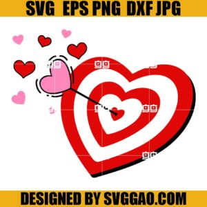 Bulls Eye Heart SVG, Valentines SVG, Heart SVG