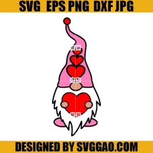 Valentine Gnome SVG, Valentine SVG, Gnome Love SVG
