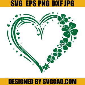 Saint Patrick's Day Heart SVG, Valentine Patrick SVG, Shamrock SVG