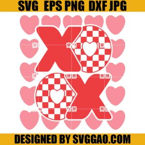 Retro XOXO SVG, Retro Valentine SVG, Happy Valentine SVG
