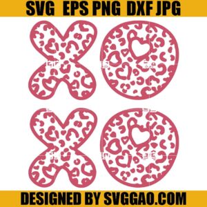 Leopard Xoxo SVG, XoXo Valentine Day SVG, Heart Valentine SVG