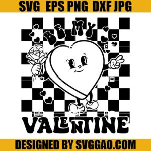 Be My Valentine SVG, Candy Heart Valentine SVG, Smiley Heart SVG