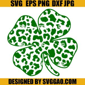 St Patrick Day Leopard SVG, Leopard Clover SVG, Shamrock Leopard SVG
