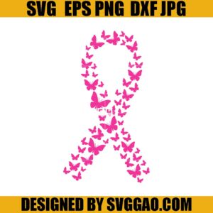 Butterfly Awareness Ribbon SVG, Cancer Awareness SVG, Ribbon Cancer SVG