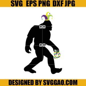 Bigfoot Mardi Gras SVG, Fat Tuesday SVG
