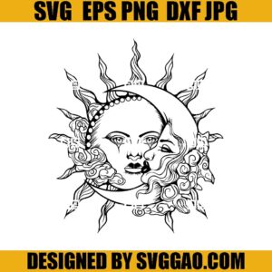 Sun And Moon SVG, Celestial SVG, Bohemian SVG