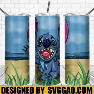 Stitch Tumbler Wrap, Stitch And Lilo 20oz Skinny Tumbler Designs, Sublimation Designs PNG