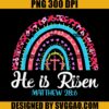 Easter Day Rainbow PNG, He is Risen Easter PNG, Christian Easter PNG