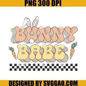 Bunny Babe PNG, Easter Day PNG, Groovy Easter PNG