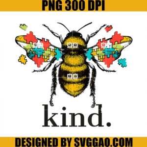 Bee Kind Puzzle Pieces Autism Awareness  PNG, Bee Kind PNG