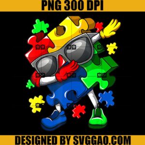 Dabbing Puzzle Pieces Autism PNG, Autism Awareness PNG