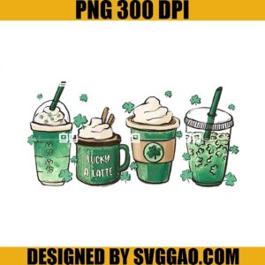 St Patrick's Day Coffee PNG, Clover Shamrock Iced Coffe PNG