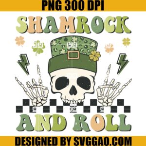 Shamrock And Roll PNG, Skeleton St Patrick's Day PNG, Skull Shamrock PNG
