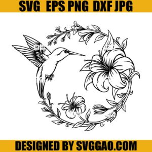 Hummingbird Flowers SVG, Hummingbird SVG