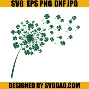 Dandelion Shamrock SVG, St Patrick Day SVG, Luky Dandelion SVG