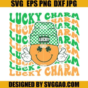Lucky Charm SVG, St Patricks Beanie Smiley SVG, Shamrock SVG