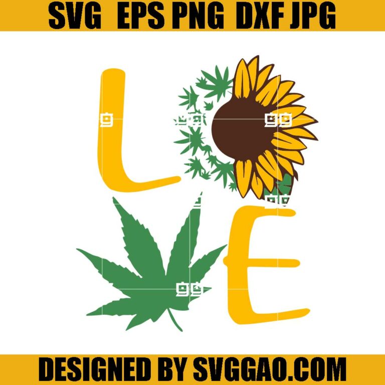 Sunflower Weed SVG, Sunflower Cannabis SVG, Marijuana SVG