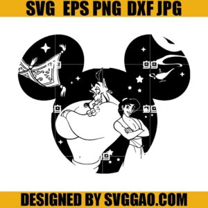 Aladdin And Mickey Head SVG, Genie SVG, Magic Lamp SVG