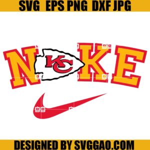Chiefs Nike SVG, Kansas City Chiefs SVG, Swoosh Kansas City Chiefs SVG