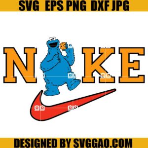 Cookie Monster Nike SVG, Nike Sesame Street SVG, Swoosh Cookie Monster SVG