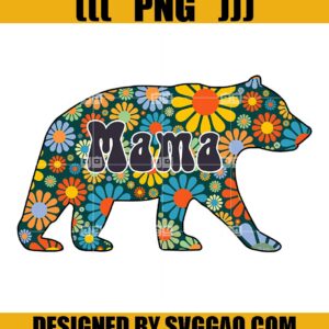 Mama Bear PNG, Mama Bear Flower PNG, Mother Day PNG
